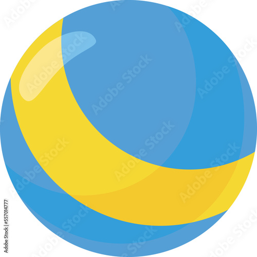 Bounce ball icon. Cartoon kid game toy