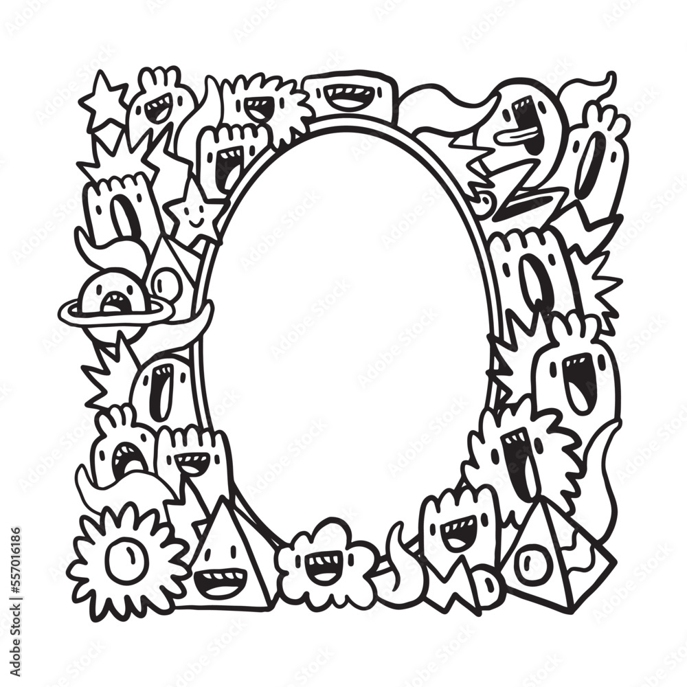 Hand drawn Abstrack doodle art frame