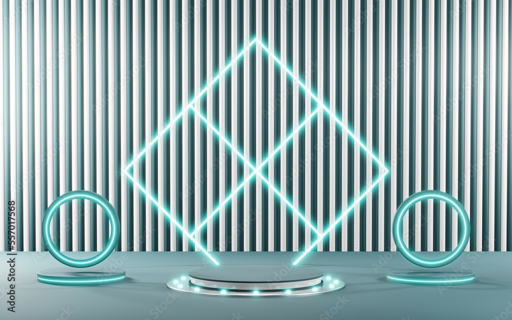 3D render of Podium background in blue tones for displaying cream products. cosmetics 3D render of Podium background in blue tones for displaying cream products. cosmetics