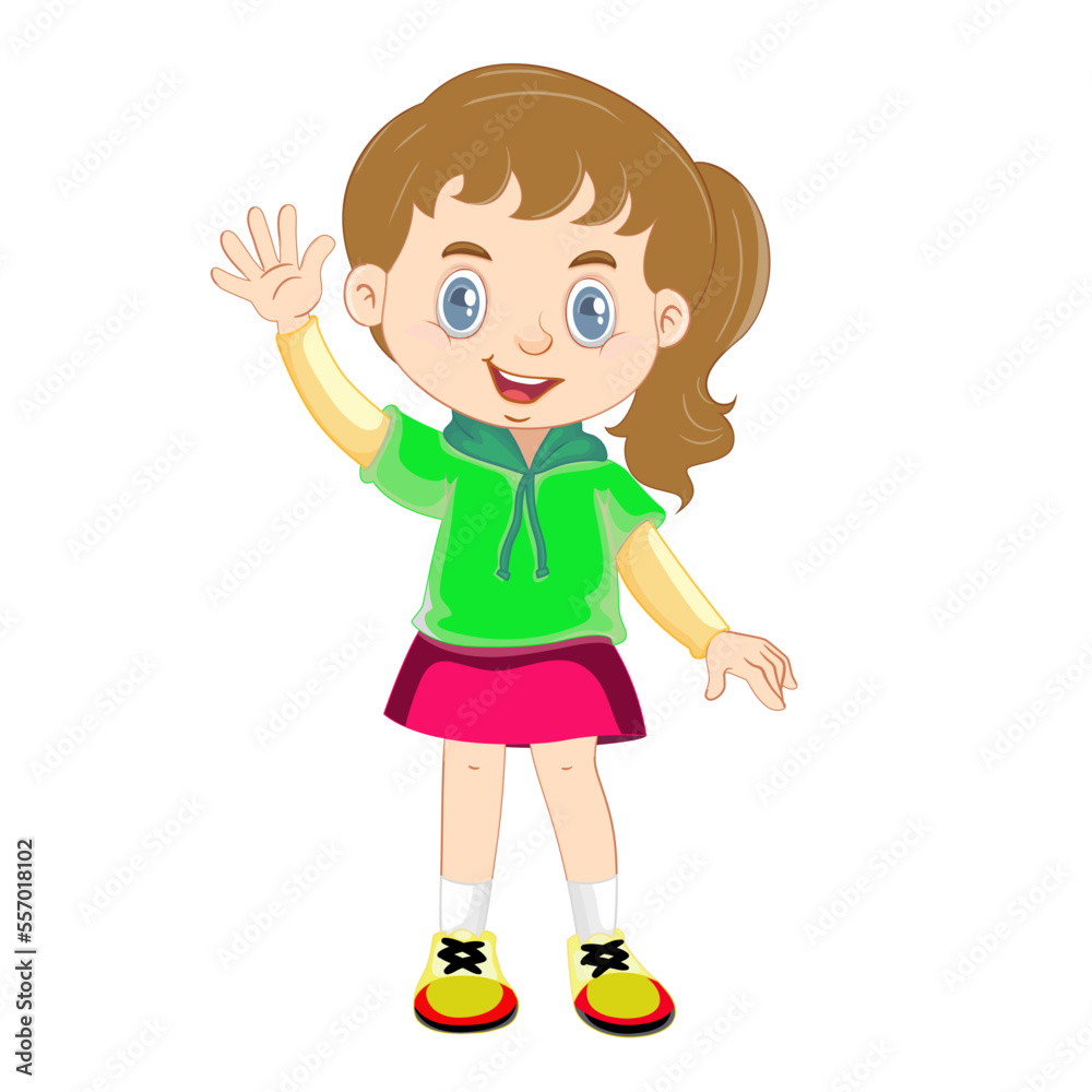 Vector teen girl cartoon character illustration Vector teen girl cartoon character illustration