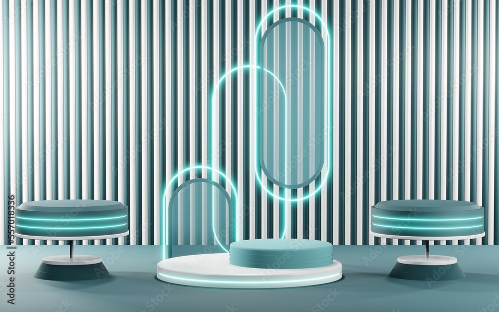 3D render of Podium background in blue tones for displaying cream products. cosmetics 3D render of Podium background in blue tones for displaying cream products. cosmetics