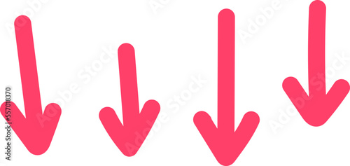 Four arrow pointing down pink 