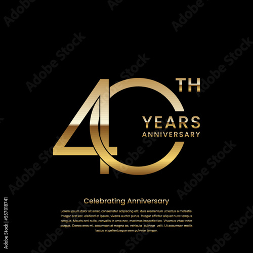 40 year anniversary celebration design template. vector template illustration