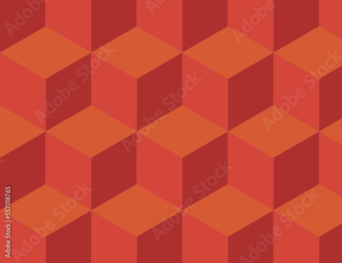 Geometric pattern 3D boxes red