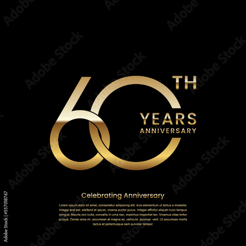 60 year anniversary celebration design template. vector template illustration