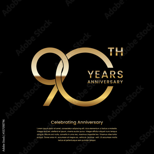 90 year anniversary celebration design template. vector template illustration