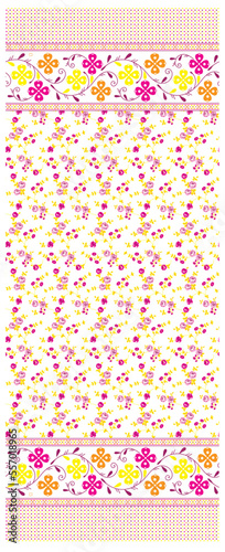 Indian Style Patola flower pattern dupatta