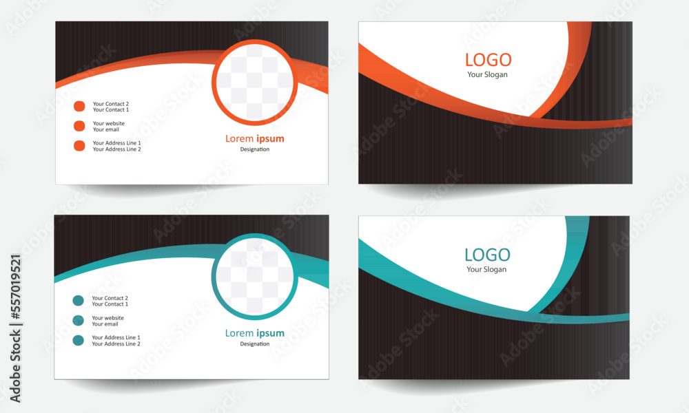 Double-sided Modern - Creative and Clean business card template Horizontal and vertical layout illustration Double-sided Modern - Creative and Clean business card template Horizontal and vertical layout illustration