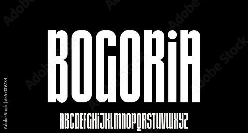 BOGORIA, bold condensed font for poster and head line 