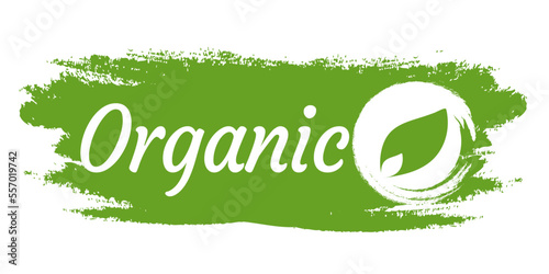 Organic eco natural bio vegan sticker label logo icon. Logo with a pattern of green leaves. Ecological products. Stickers of eco-friendly products. Vector illustration of vegan organic food icons
