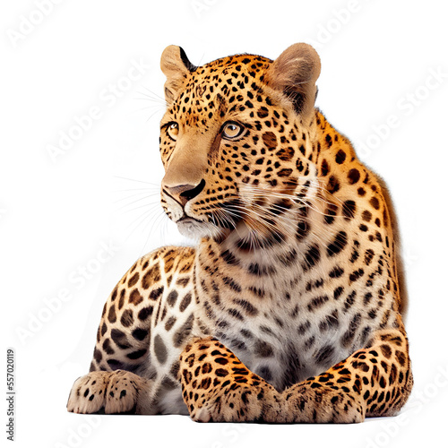 AI generative leopard in front of white photo