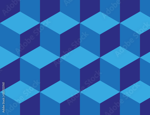 Geometric pattern 3D boxes blue