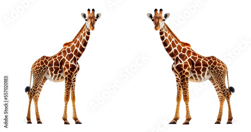 AI generative giraffe isolated on white photo