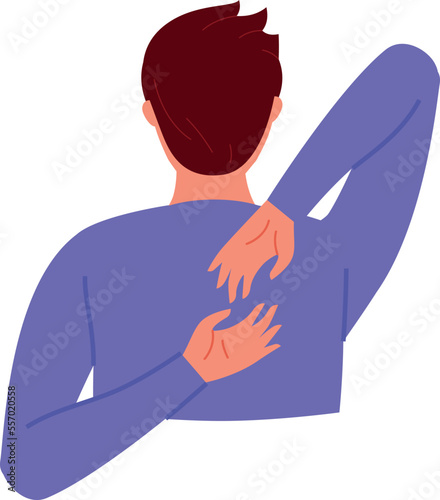 Wing span icon. Healthy body stretching exercise