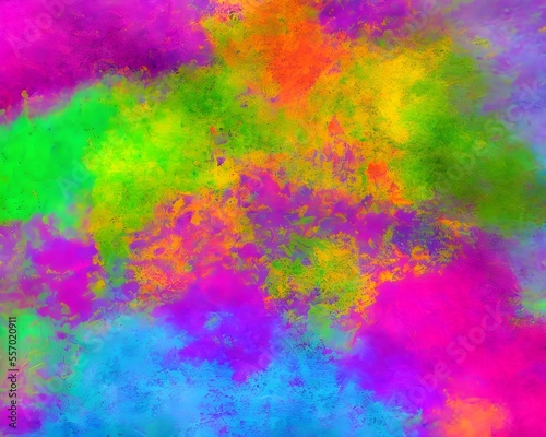 Bright paint background, holi festival style pattern, Holi dye, cheerful drawing. Generative AI. Generative AI © kotsysanin