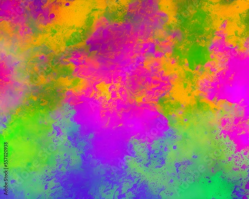 Bright paint background  holi festival style pattern  Holi dye  cheerful drawing. Generative AI. Generative AI