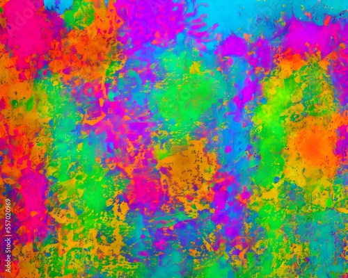 Bright paint background, holi festival style pattern, Holi dye, cheerful drawing. Generative AI. Generative AI © kotsysanin
