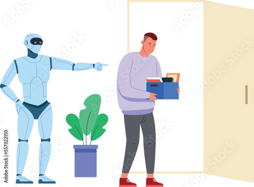 Robot firing human employee. Future office work