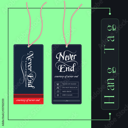 Hang tag for a fabric shop shirt or jeans