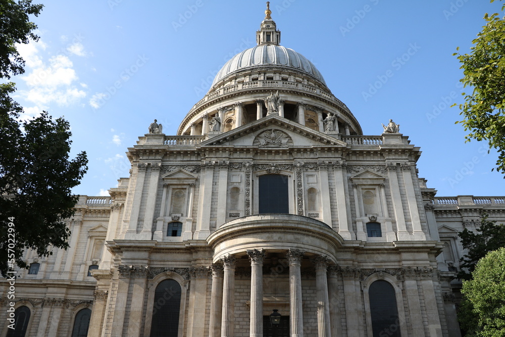 Sideview of Saint Paul´s Cathedral in London, England Great Britain