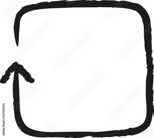 Rough scribble arrow repeating square black 