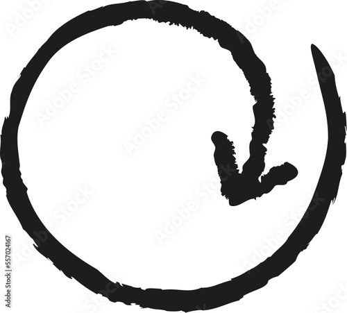 Rough scribble circle arrow black 