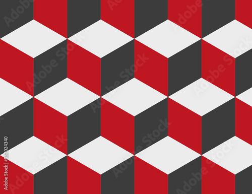 Geometric pattern 3D isometric boxes