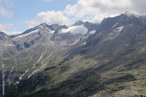 Panorama opening from Kreuzkogel mountain, Grossarltal, Austria 