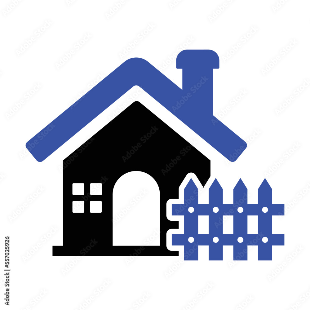 Home Area Border Icon in Flat Style
