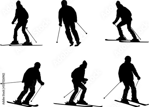skiers silhouettes