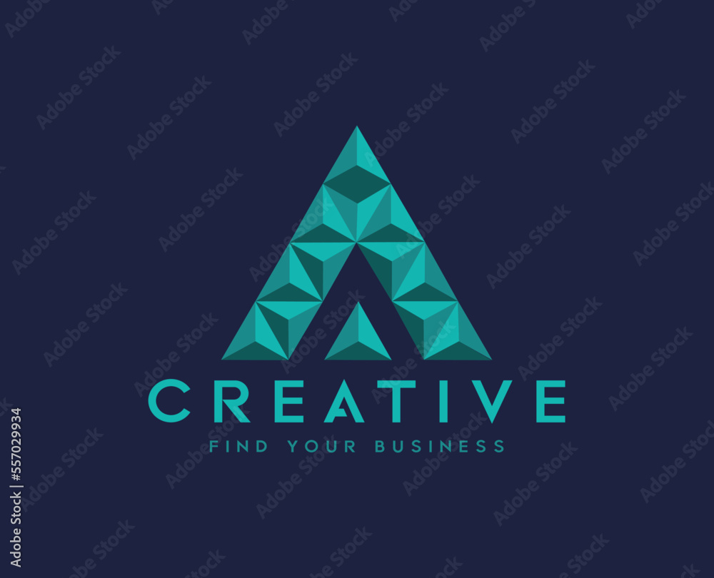 Letter A triangle shape abstract logo design vector template Letter A triangle shape abstract logo design vector template