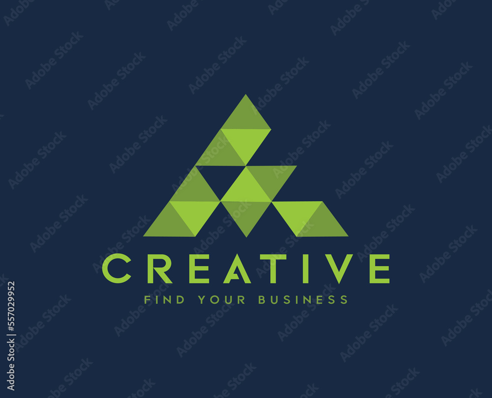 Letter A triangle shape abstract logo design vector template Letter A triangle shape abstract logo design vector template