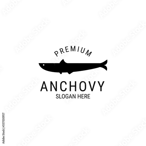 Vector flat anchovy logo design concept template illustration