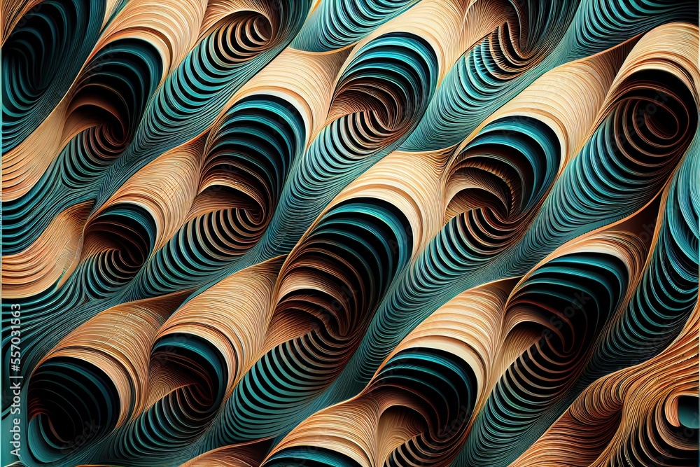 Fototapeta premium Pattern wave. AI generated art illustration.