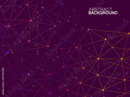 Abstract geometric background with connecting dots and lines. Modern technology concept. Colorful polygonal structure