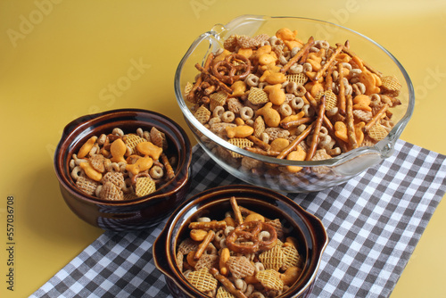 Nibbles and Bites: cereal snack mix for Christmas and New Years parties.