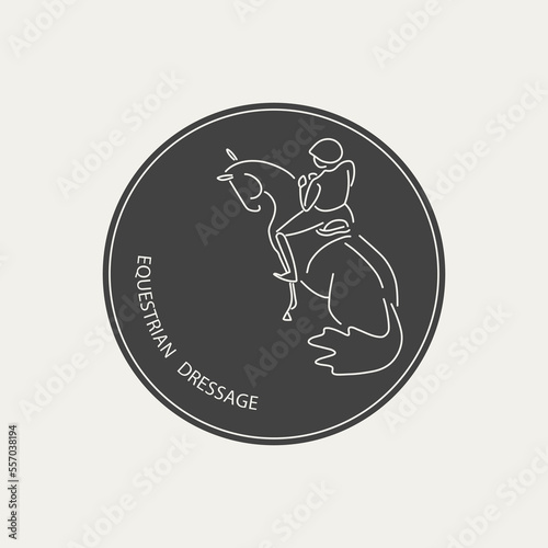 Round logo design, equestrian, dressage, horse riding