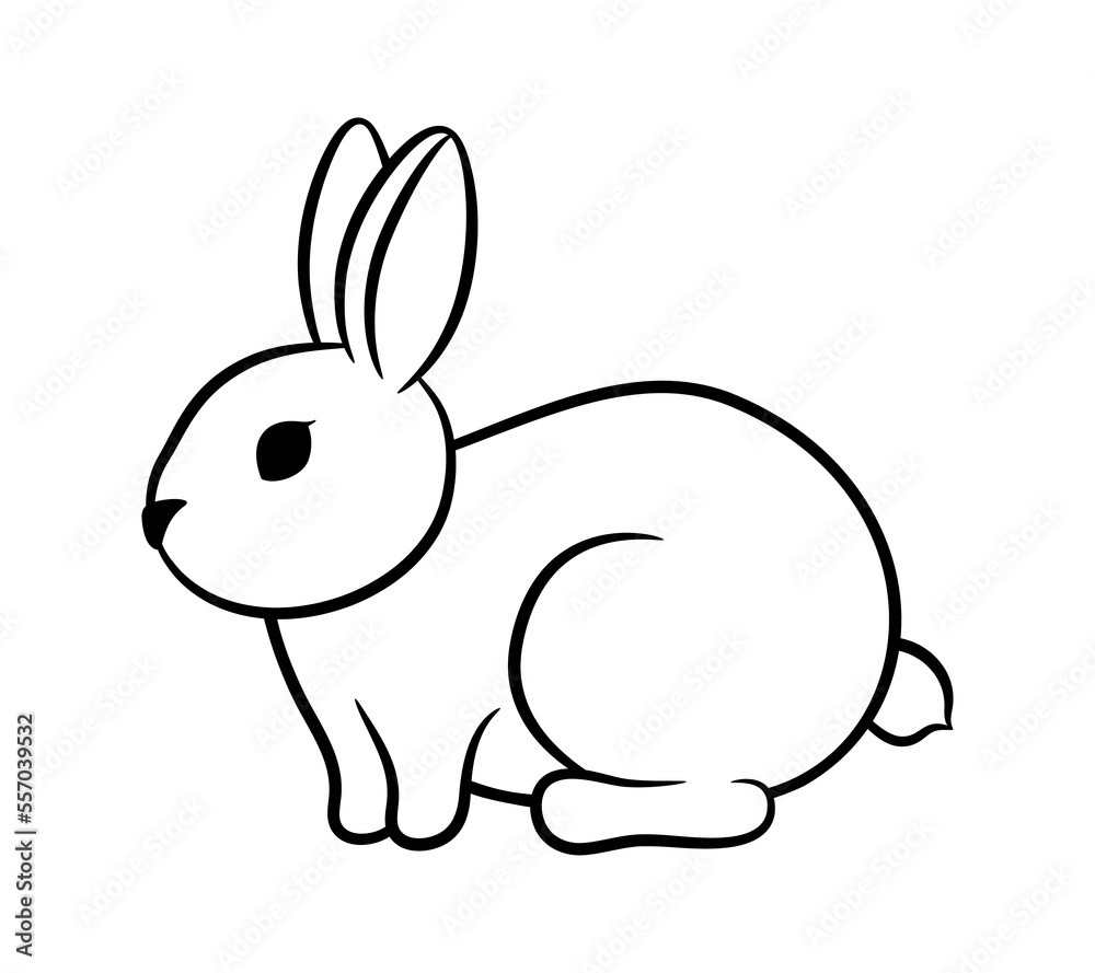 Pudgy rabbit outline icon. Cute bunny logo spring animal sign. Little bunny line art. 2023 year symbol. Chinese New Year. Rabbit silhouette black stroke on white background. Year of the rabbit. Pudgy rabbit outline icon. Cute bunny logo spring animal sign. Little bunny line art. 2023 year symbol. Chinese New Year. Rabbit silhouette black stroke on white background. Year of the rabbit.