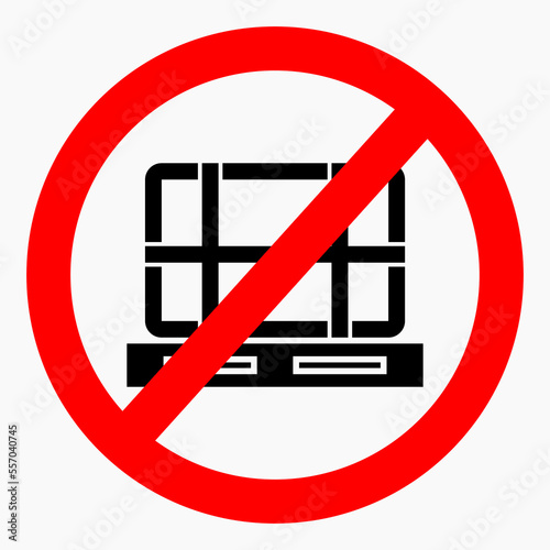 No pallet icon. Do not use pallets. Do not load on pallets. Vector icon.