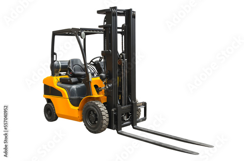 Powerful electric forklift, side view photo