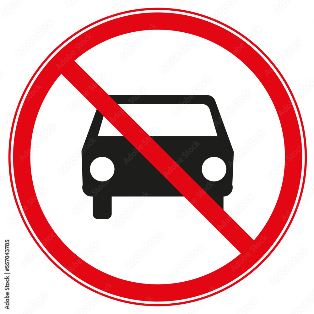 No cars allowed sign. Vehicles forbidden road sign vector. No cars allowed sign. Vehicles forbidden road sign vector.