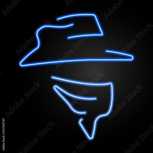 cowboy neon sign, modern glowing banner design, colorful modern design trends on black background. Vector illustration.