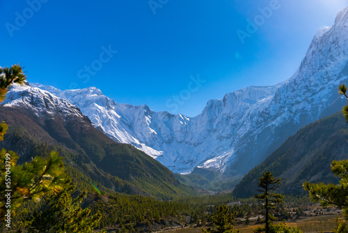 Annapurna Circuit Landscape on a sunny fall day