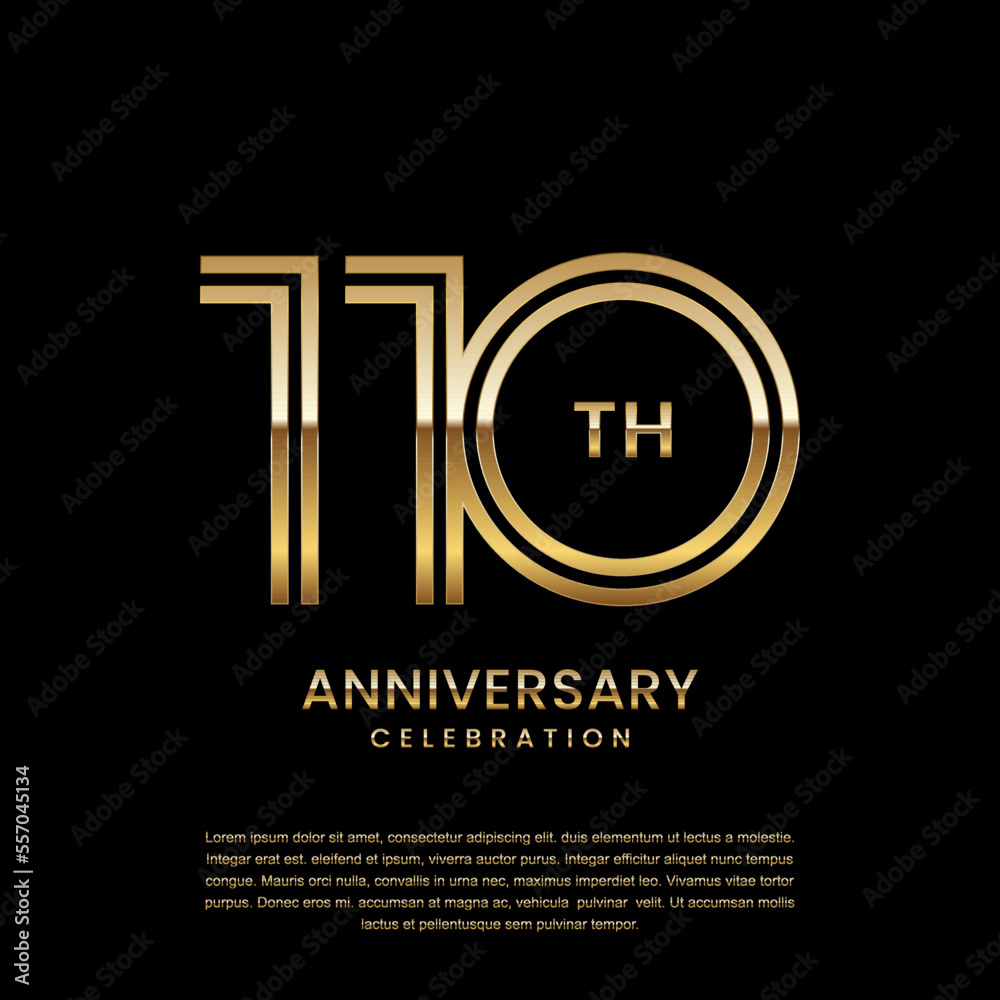 110 year anniversary celebration. Anniversary logo design with double line concept. Logo Vector Template Illustration 110 year anniversary celebration. Anniversary logo design with double line concept. Logo Vector Template Illustration