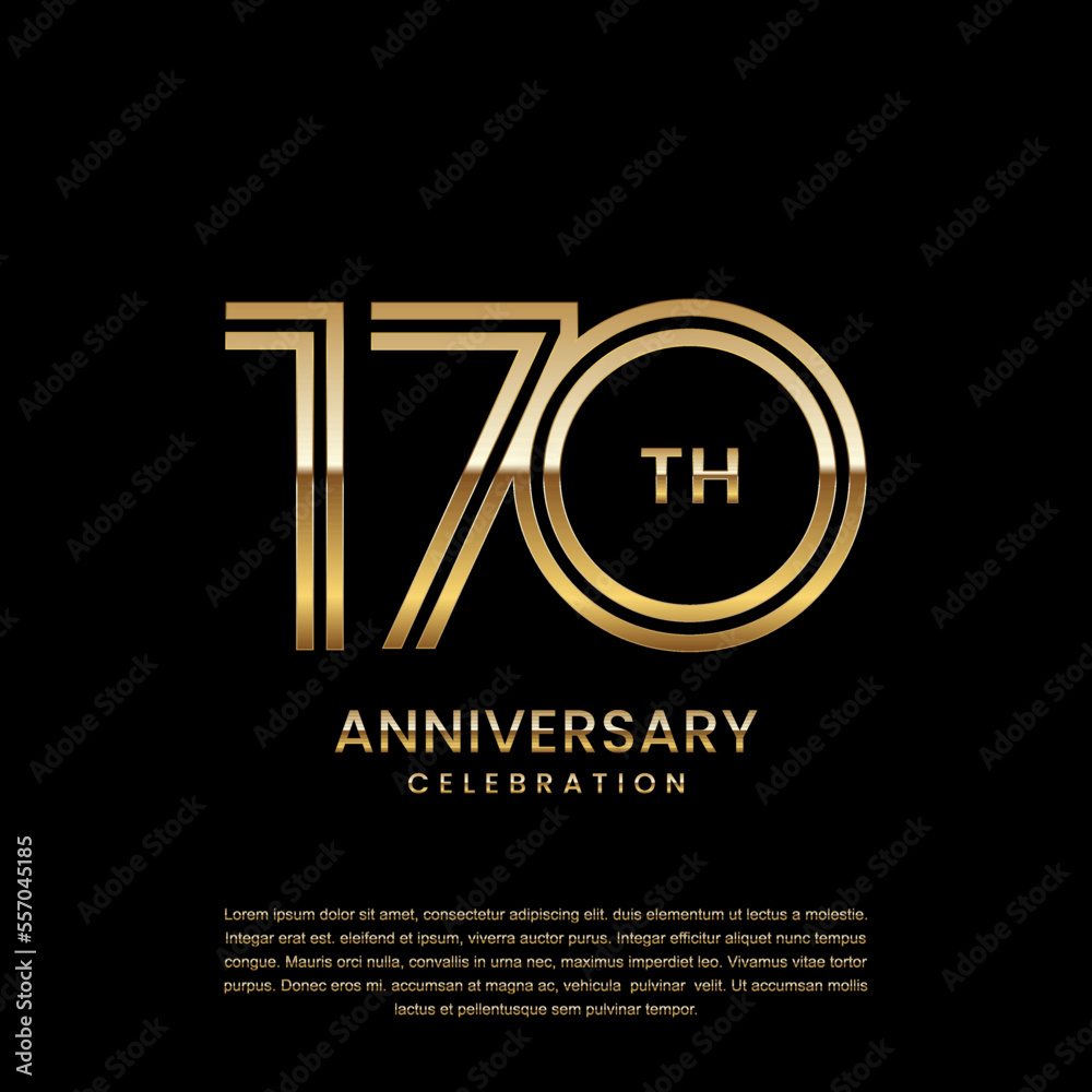 170 year anniversary celebration. Anniversary logo design with double line concept. Logo Vector Template Illustration 170 year anniversary celebration. Anniversary logo design with double line concept. Logo Vector Template Illustration