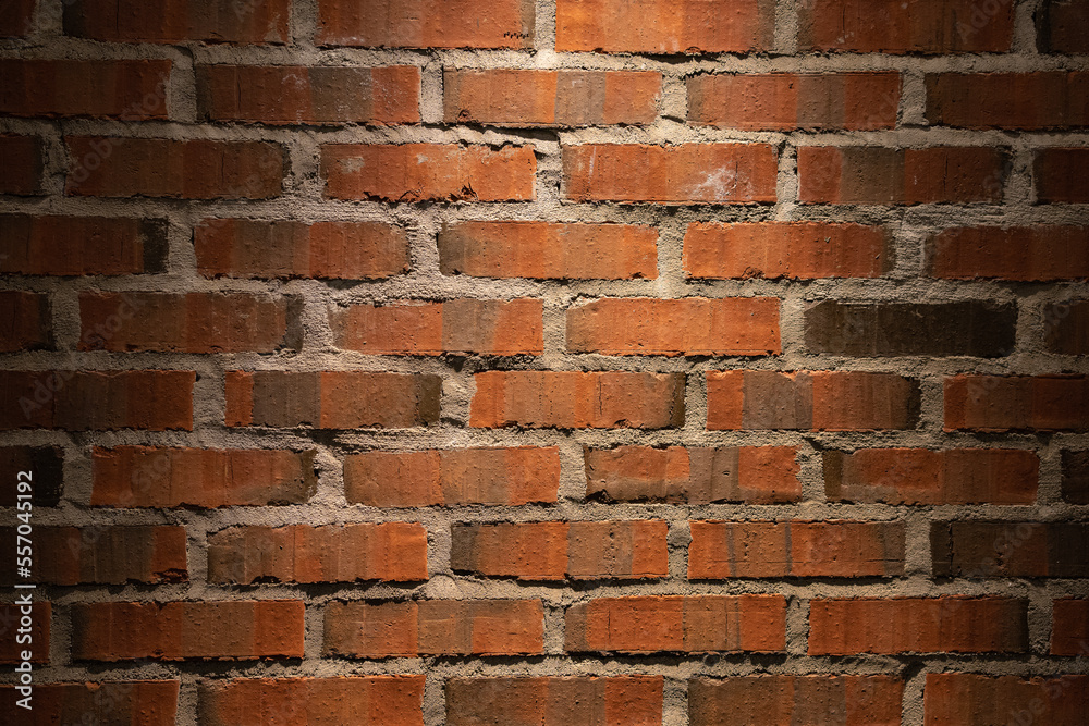 Obraz premium Brick wall in a rusty colour