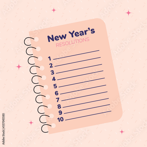 Flat new year's resolutions illustration