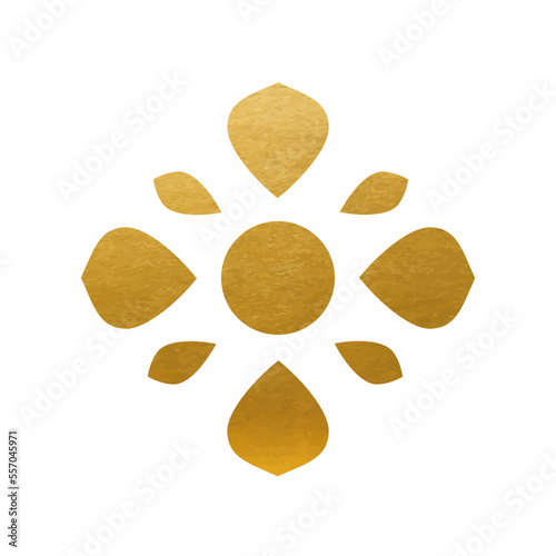 Gold flower on white background - Vector Logo