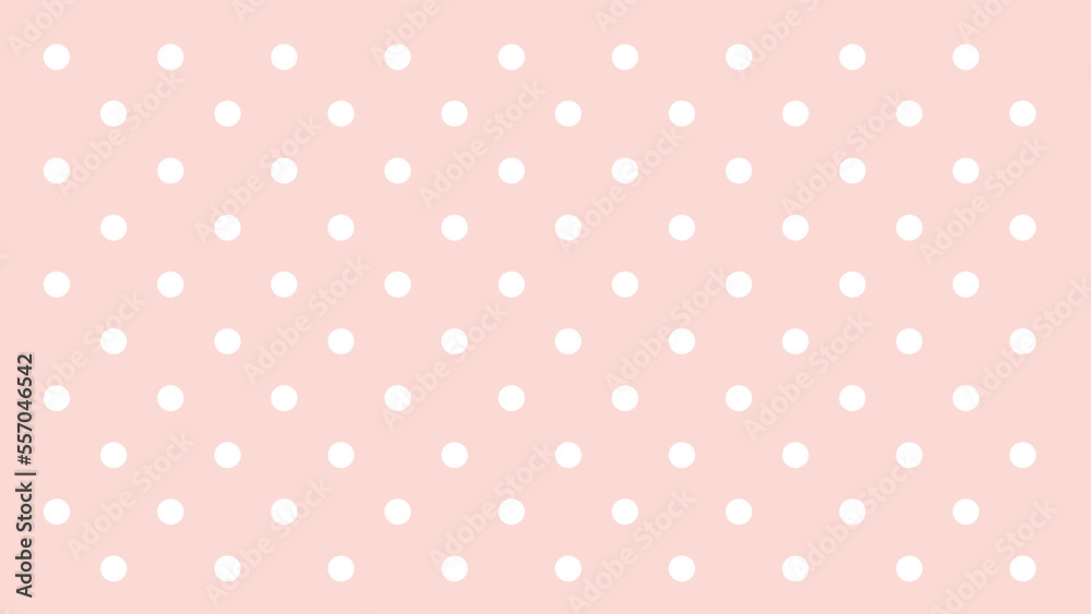 pink background with white polka dots