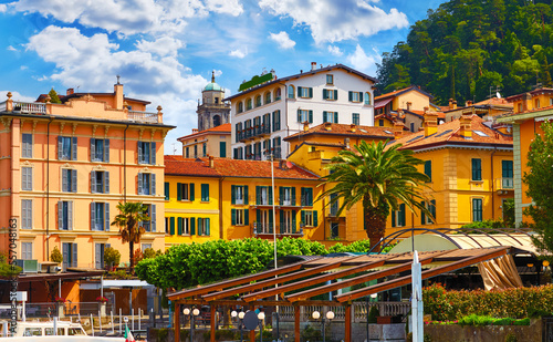 Bellagio, Lombardy, Como lake, Italy. Famous Italian village and popular European travel destination. Summer scenery town landscape